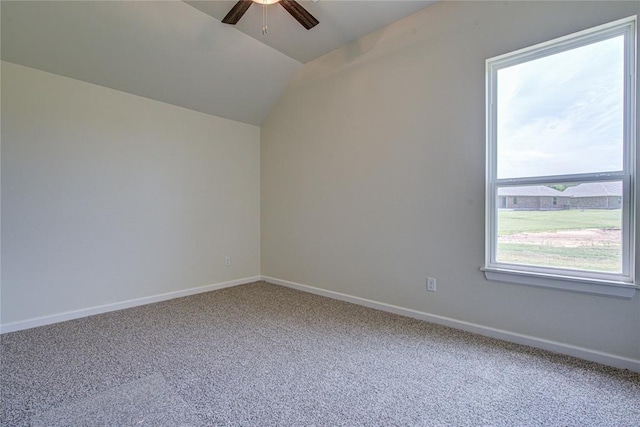 207 Hope Ave, Shawnee, OK 74804 - bonus room with a ceiling fan, carpet floors, and lofted ceiling