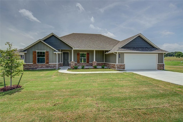 207 Hope Ave, Shawnee, OK 74804 - craftsman-style home featuring a garage, board and batten siding, driveway, and a front yard