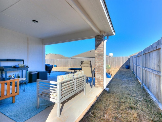 view of patio with an outdoor living space