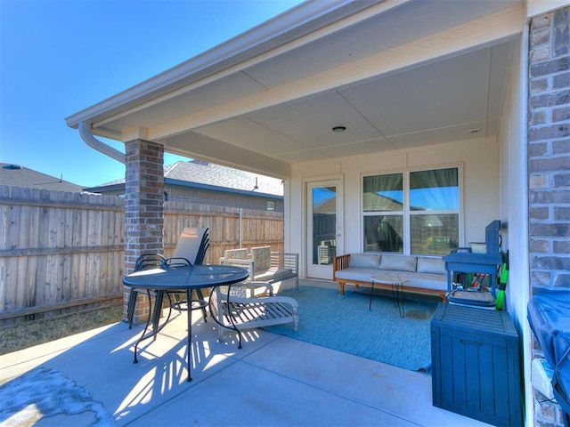 view of patio with an outdoor hangout area