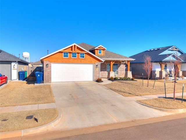 view of front of house with a garage