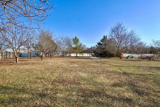 view of yard with a playground