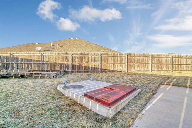 view of storm shelter