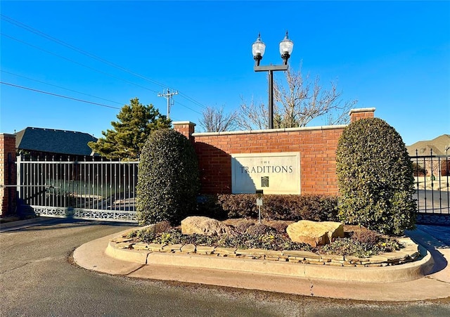 view of community sign