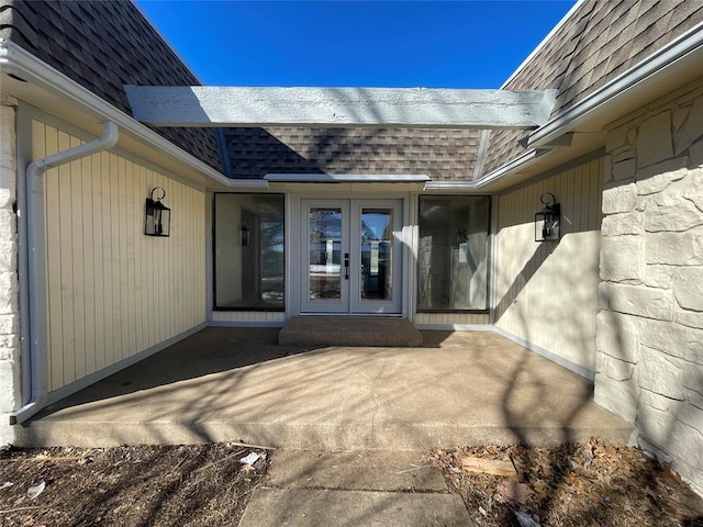 doorway to property featuring french doors