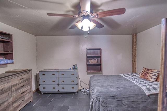 bedroom featuring ceiling fan