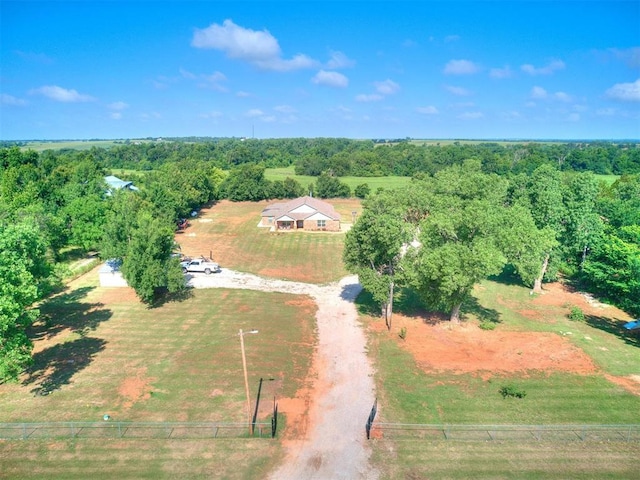 drone / aerial view featuring a rural view