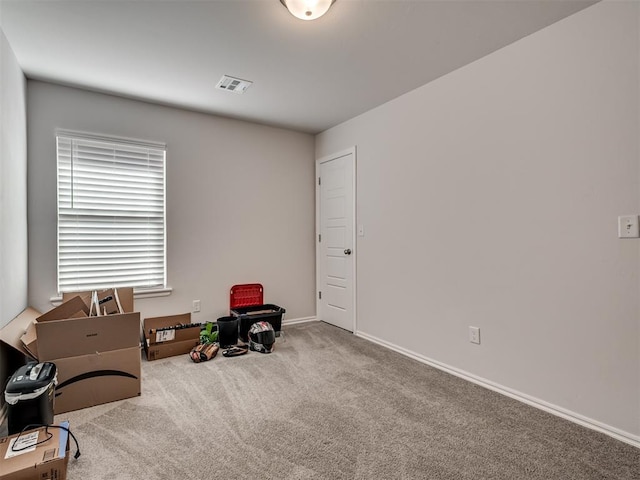 sitting room featuring carpet floors