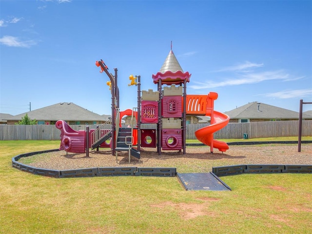 view of playground with a yard