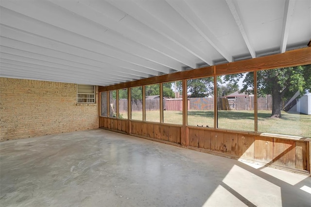 view of unfurnished sunroom