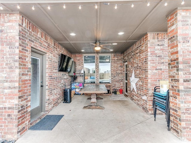 view of patio / terrace with ceiling fan