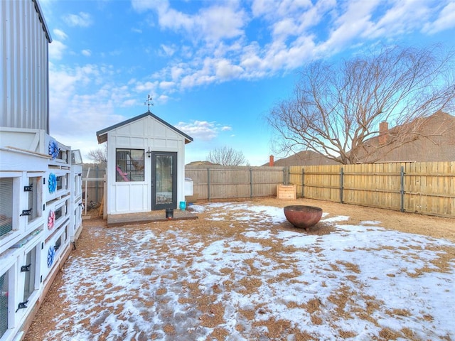 view of snowy yard