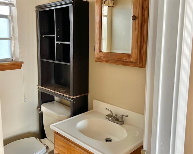 bathroom with toilet and vanity