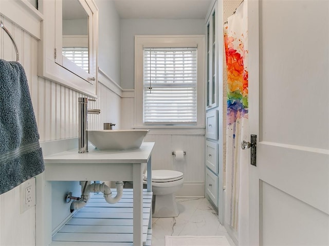 bathroom featuring toilet and sink