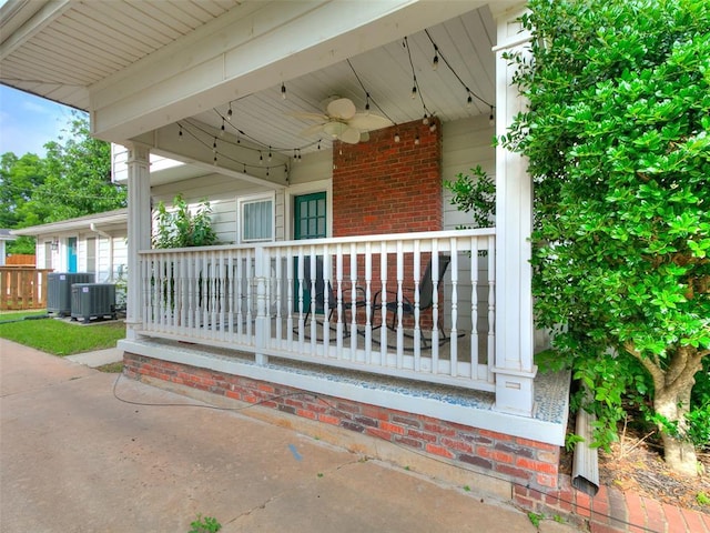 1322 NW 21st St, Oklahoma City, OK 73106 - view of patio featuring a ceiling fan and central air condition unit