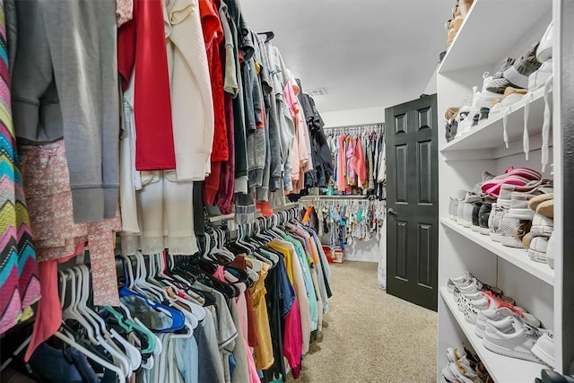 spacious closet featuring carpet