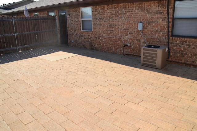 view of patio featuring central AC unit