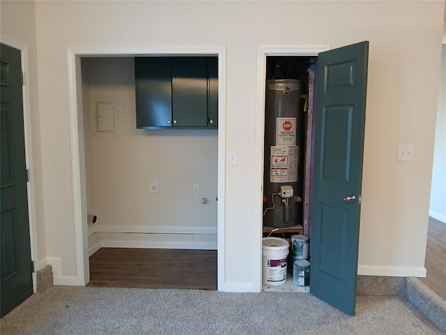 interior space featuring gas water heater