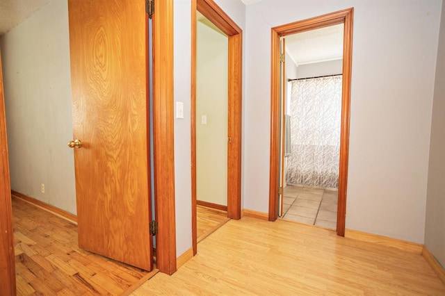 hall featuring light hardwood / wood-style flooring