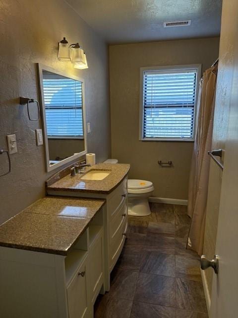 bathroom with toilet and vanity