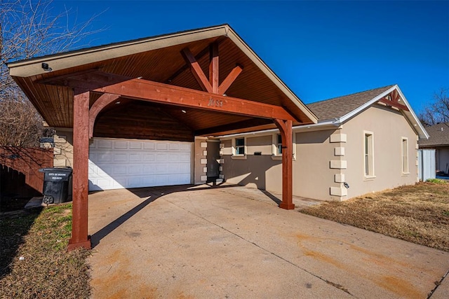 view of front of home with a garage