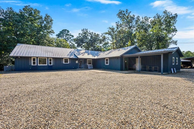 view of single story home