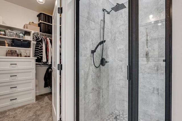 interior space with an enclosed shower