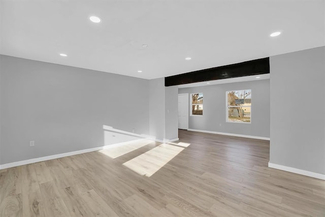 empty room with light wood-type flooring