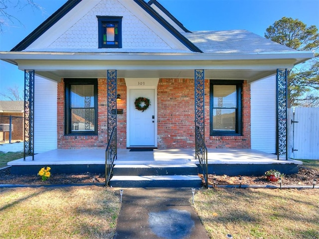 view of front of property with a porch