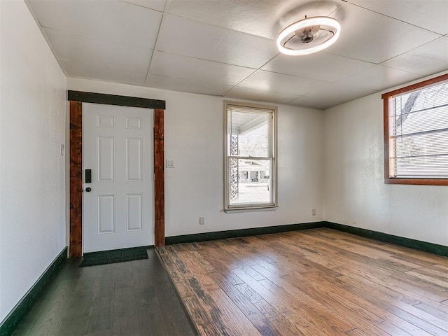 foyer entrance featuring dark hardwood / wood-style flooring