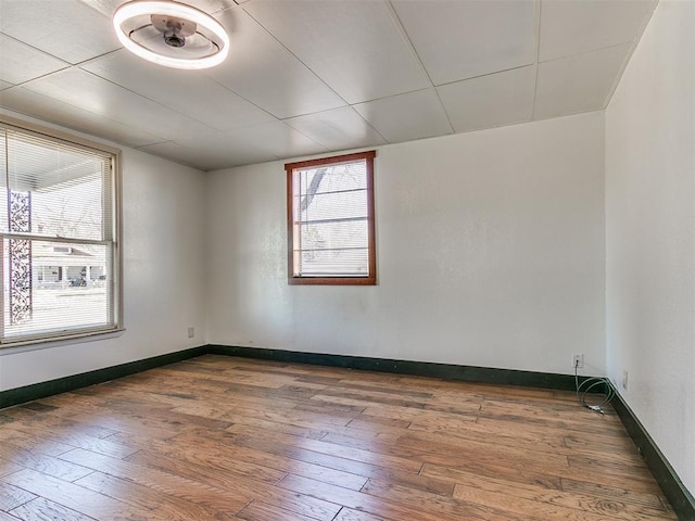 unfurnished room featuring dark wood-type flooring