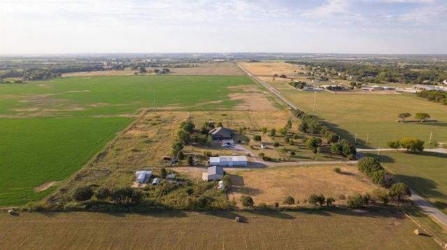 aerial view featuring a rural view