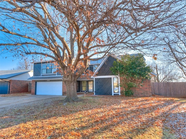 view of front of home with a garage