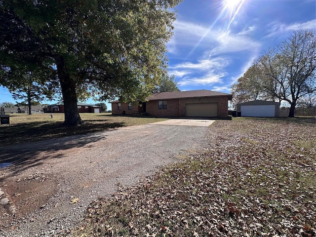 view of front of house with a garage