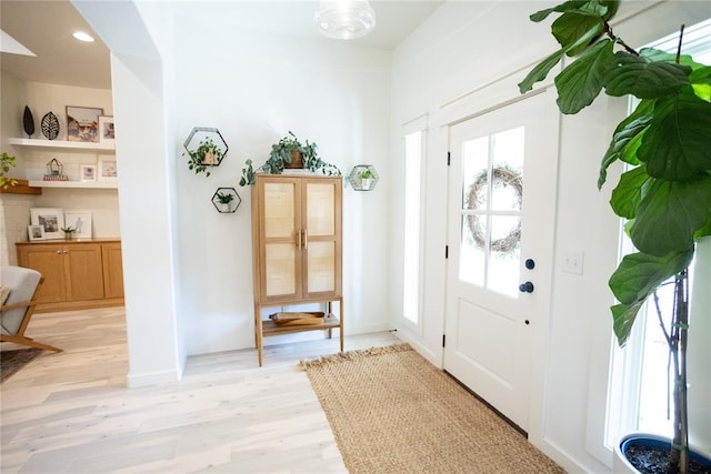 foyer featuring light hardwood / wood-style floors