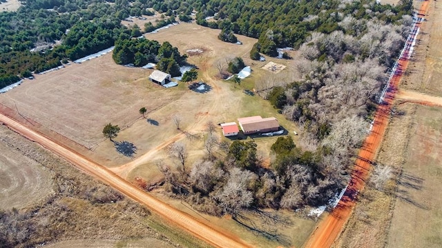 aerial view with a rural view