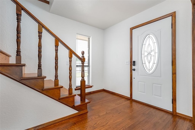 entrance foyer with wood-type flooring