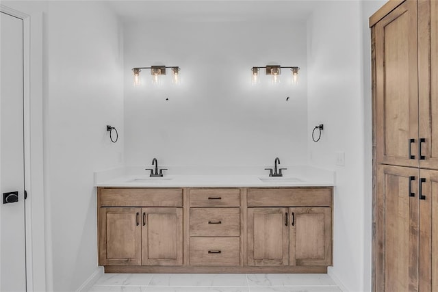 bathroom featuring vanity and tile patterned flooring