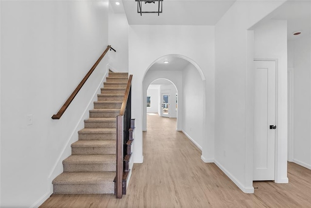 interior space with light hardwood / wood-style flooring