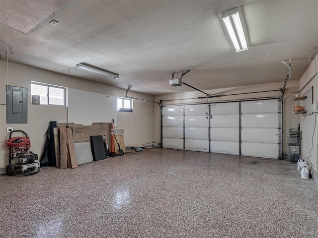 garage with electric panel