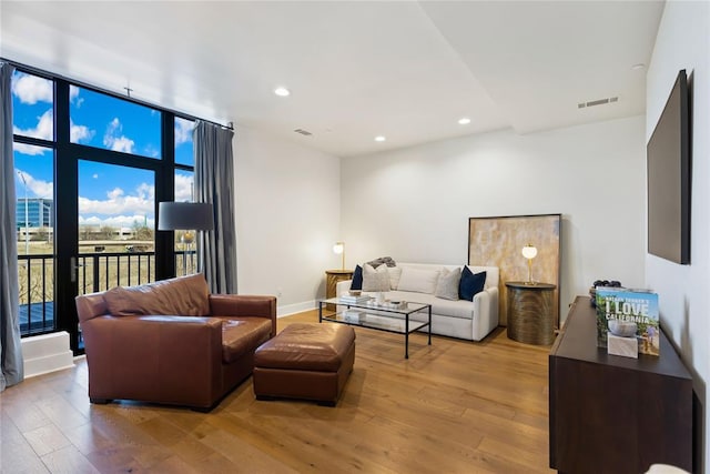 living room featuring hardwood / wood-style flooring