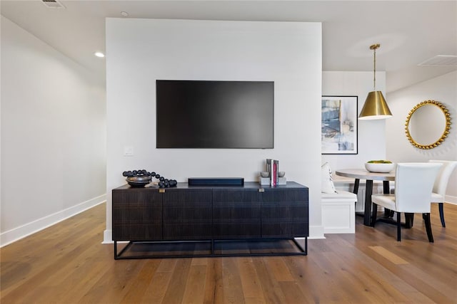 living room with wood-type flooring