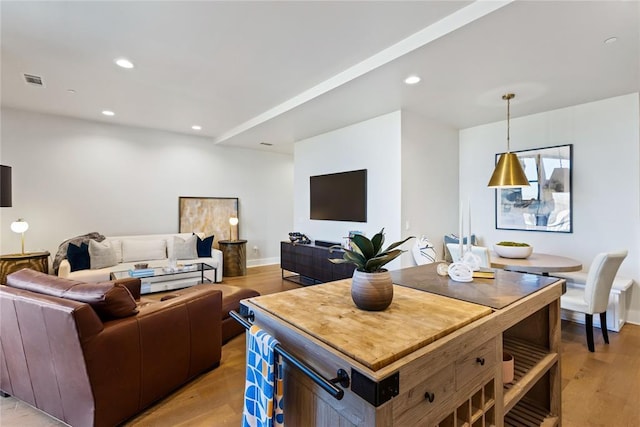 interior space with light wood-type flooring