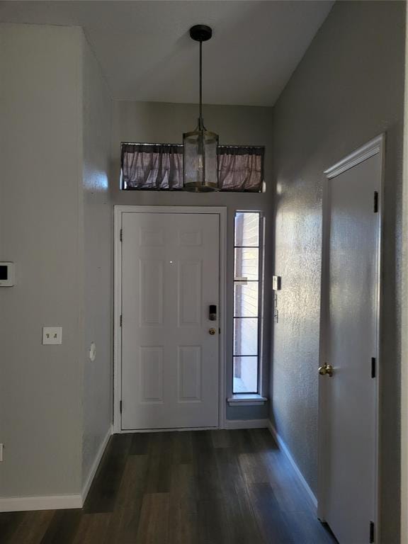 entryway with dark hardwood / wood-style floors