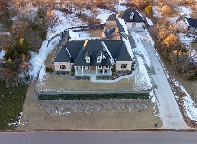 view of snowy aerial view