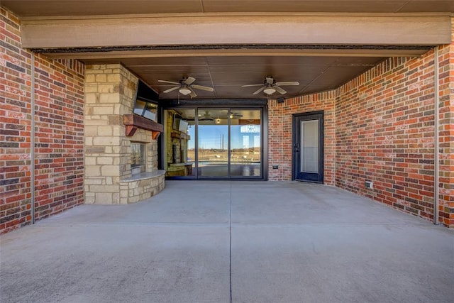 view of patio / terrace with ceiling fan