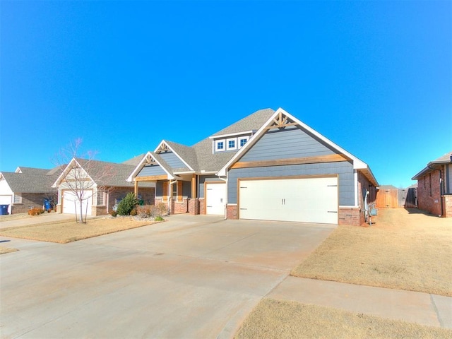 craftsman inspired home featuring a garage