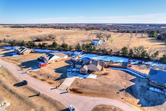 bird's eye view featuring a rural view