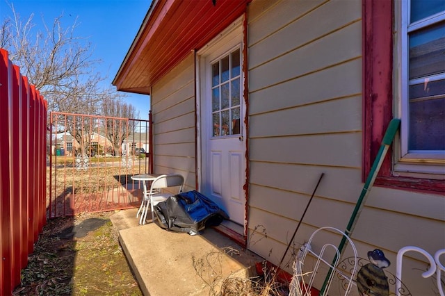 view of side of property with a patio