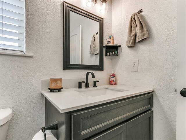 bathroom with toilet and vanity